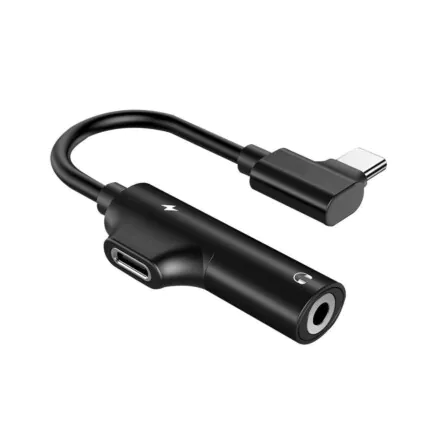 Cabo Adaptador Type C 2 em 1 Áudio e Carregamento Verde - ZJT-T-09 Fornecedor Atacado Caixa Fechada