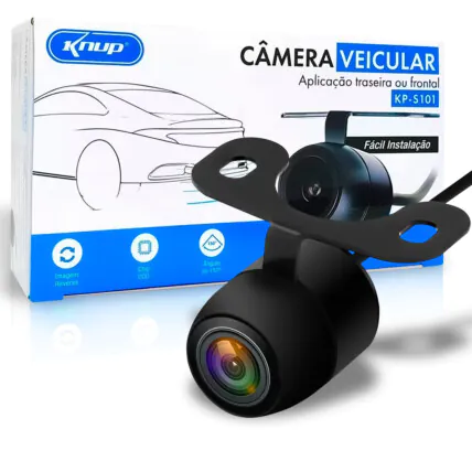 Camera de Ré para Carros 150 Graus Frontal ou Traseira KNUP - KPS101 Fornecedor Atacado Caixa Fechada