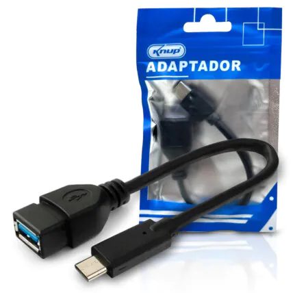 Adaptador USB Tipo C Macho para USB 3.0 KNUP - KP-AD120 Fornecedor Atacado Caixa Fechada