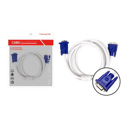 Cabo VGA 2 Metros para Monitor PC Notebook Tomate - MVG-1002 Fornecedor Atacado Caixa Fechada