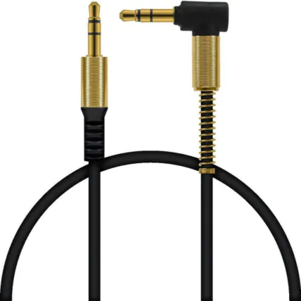 Cabo de Áudio Auxiliar Premium P2 x P2 Stereo 90° 1 metro Sumexr - SX-Y01 Fornecedor Atacado Caixa Fechada