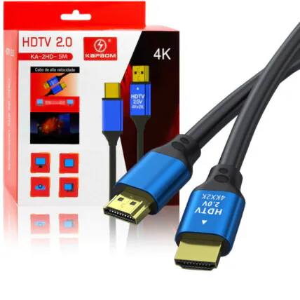 Cabo HDMI 2.0 4K Ultra HD 5M KA-2HD-5M Fornecedor Atacado Caixa Fechada