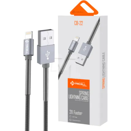 Cabo Lightining para IOS Cromo 897 Trançado 1 metro PMCELL - CB-22 LIGHT Fornecedor Atacado Caixa Fechada