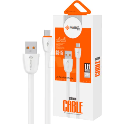 Cabo V8 para Celular Tipo Flat de 1 Metro PMCELL - CB-15 MICRO Fornecedor Atacado Caixa Fechada