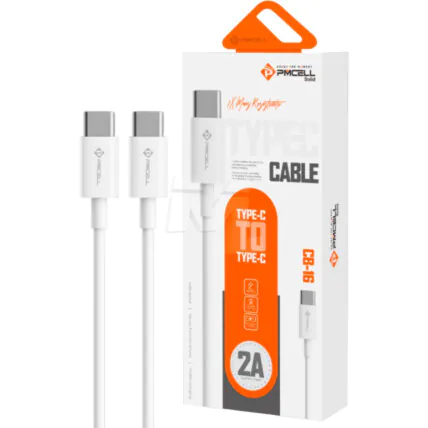 Cabo PD Type C para Type C Flat com 1 Metro PMCELL - CB-16 Fornecedor Atacado Caixa Fechada