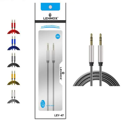 Cabo Auxiliar P2 3.5mm 1 Metro Lehmox - LEY-47 Fornecedor Atacado Caixa Fechada