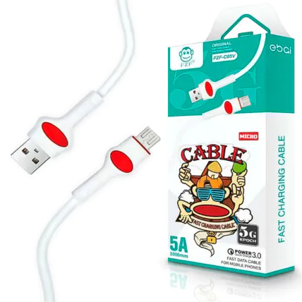 Cabo Carregador V8 Micro USB Quick Charge 3.0 1 Metro - FZF-C05V Fornecedor Atacado Caixa Fechada
