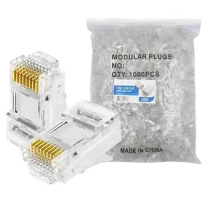 1000 Unidades Conector RJ45 CAT6 Alta Qualidade DEX - RJ456M Fornecedor Atacado Caixa Fechada