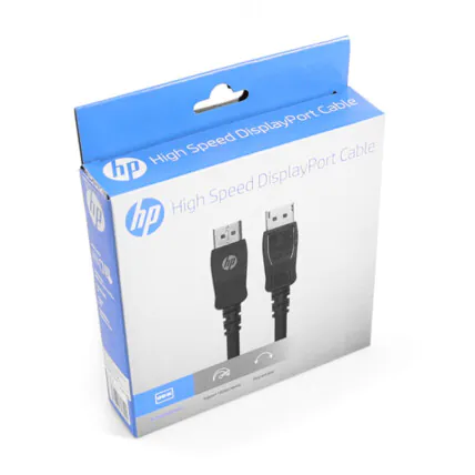 Cabo Displayport 4K 2 Metros Preto HP - DHC-DP01 Fornecedor Atacado Caixa Fechada