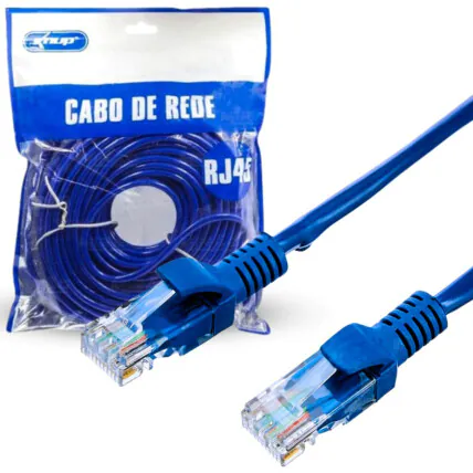 Cabo de Rede RJ45 com 2 Metros Azul Knup - KP-C14 2M Fornecedor Atacado Caixa Fechada