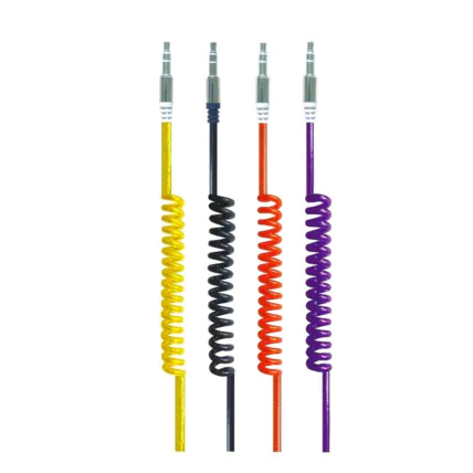 Cabo P2 x P2 Espiral Tipo Mola 1 Metro Colorido - LE-205 Fornecedor Atacado Caixa Fechada
