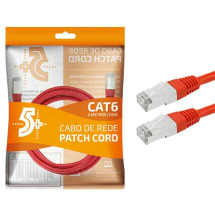 Cabo de Rede RJ45 CAT6 FTP 2 Metros Vermelho Chipsce - 018-1085 Fornecedor Atacado Caixa Fechada