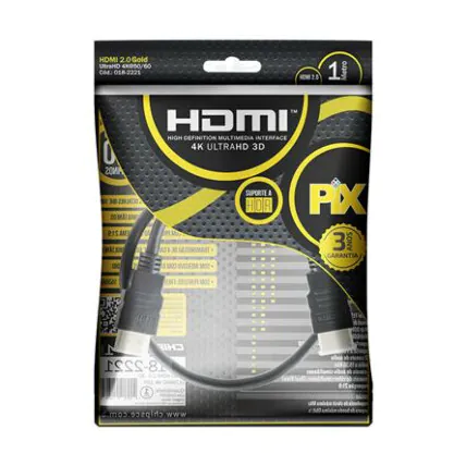 Cabo Hdmi Gold 2.0 4k Hdr 19p 1 metro Chipsce - 018-2221 Fornecedor Atacado Caixa Fechada