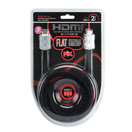 Cabo Hdmi Flat Desmontavel 2.0 4K Hdr 19P 2 Metros Chipsce - 018-9802 Fornecedor Atacado Caixa Fechada