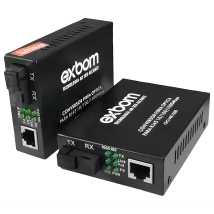 Par Conversor Mídia Fibra Óptica A+b Gigabit 1000 Mbps Rj45 Fornecedor Atacado Caixa Fechada
