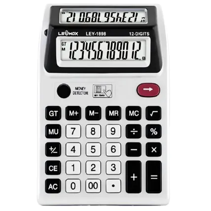 Calculadora Multifuncional Digital Visor Duplo Lehmox-1898 Fornecedor Atacado Caixa Fechada