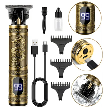 Maquina Cortar Cabelo Barbear Profissional Com Visor Dragão Fornecedor Atacado Caixa Fechada