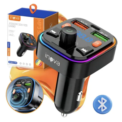 Carregador Rápido Com Transmissor Bluetooth Fm Para Veículos Fornecedor Atacado Caixa Fechada