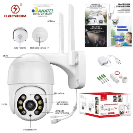 Camera de Segurança IP Wifi IP66 com Monitoramento Remoto KAPBOM - KAP-S381 Fornecedor Atacado Caixa Fechada