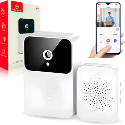 Campainha com Camera sem Fio com Interfone Wifi Inteligente KAPBOM - X9 Fornecedor Atacado Caixa Fechada
