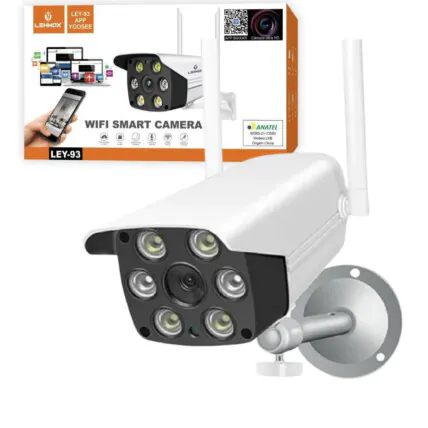 Camera IP Wifi Smart 2 Antenas App Yoosee LEHMOX - LEY-93 Fornecedor Atacado Caixa Fechada