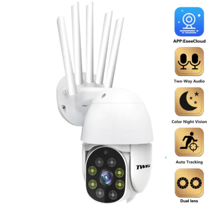 Camera de Segurança IP Wifi 2.4GHz 5 Antenas LEBOSS - KP-CA196 Fornecedor Atacado Caixa Fechada