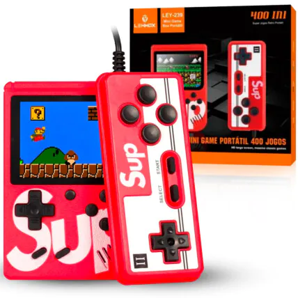 Mini Vídeo Game Portátil Retro com Controle e 400 Jogos Lehmox - LEY-239 Fornecedor Atacado Caixa Fechada