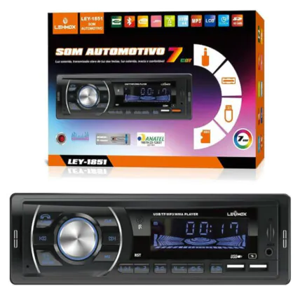 Som Automotivo Bluetooth Radio FM Mp3 Usb LEHMOX - LEY-1851 Fornecedor Atacado Caixa Fechada