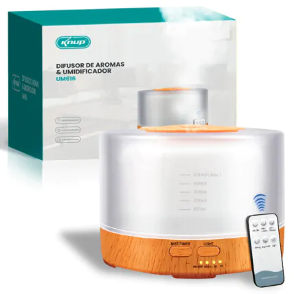 Umidificador de Ar e Ambiente Difusor de Aromas 500ml KNUP - KP-UM616 Fornecedor Atacado Caixa Fechada