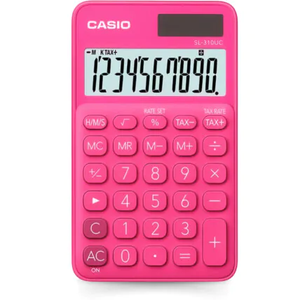 Calculadora CASIO de Bolso 10 Dígitos Colorful Rosa - SL310UC RS Fornecedor Atacado Caixa Fechada