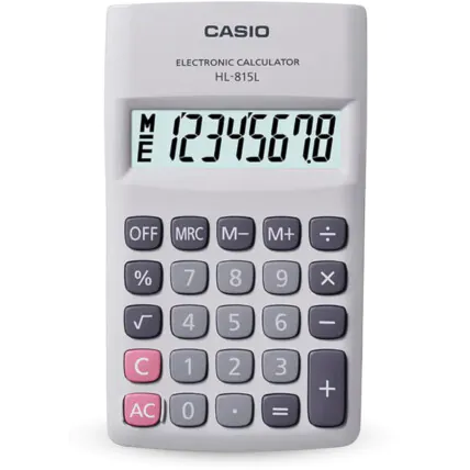Calculadora CASIO de Bolso Portátil 8 Dígitos Branco - HL815L BR Fornecedor Atacado Caixa Fechada