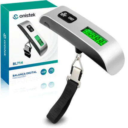 Balança Digital de Gancho para Mala de Viagem 50Kg ONISTEK - ON-BL714 Fornecedor Atacado Caixa Fechada