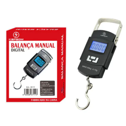 Balança Digital Manual de Bagagem 50 Kg Portátil com Gancho- KA-B111 Fornecedor Atacado Caixa Fechada
