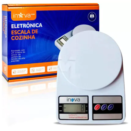 Balança Digital de Cozinha até 10Kg com Display LCD INOVA - KV-144 Fornecedor Atacado Caixa Fechada