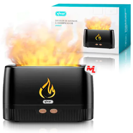 Umidificador de Ar e Ambiente Difusor de Aromas Efeito Fogueira KNUP - KP-UM607 Fornecedor Atacado Caixa Fechada