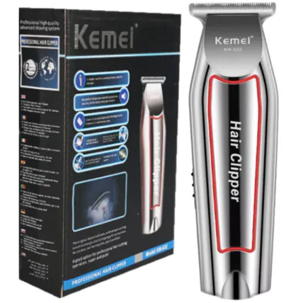 Máquina de Acabamento para Cabelo, Barba, Aparador Sem fio Recarregável KEMEI - KM-032 Fornecedor Atacado Caixa Fechada