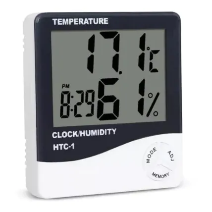 Termo-Higrômetro Digital Termômetro Temperatura e Umidade Relógio ALTOMEX - HTC-1 Fornecedor Atacado Caixa Fechada
