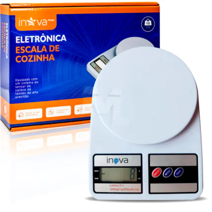 Balança Digital de Cozinha de Precisão 1g a 10Kg Nutrição e Dieta INOVA - SCALE-8341 Fornecedor Atacado Caixa Fechada