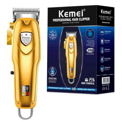 Maquina de Cortar Cabelo Kemei sem Fio Profissional - KM-1999+PG Fornecedor Atacado Caixa Fechada