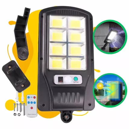 Luz Luminária Solar Controle Remoto 300w Led Sensor Presença Fornecedor Atacado Caixa Fechada
