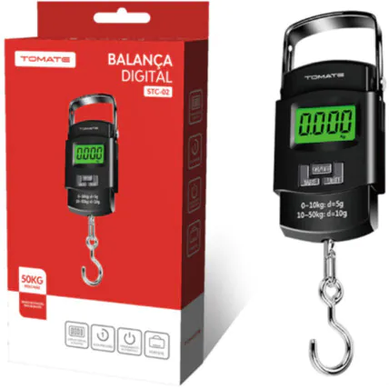 Balança Digital de Mão até 50Kgs para Uso Doméstico Tomate - STC-02 Fornecedor Atacado Caixa Fechada