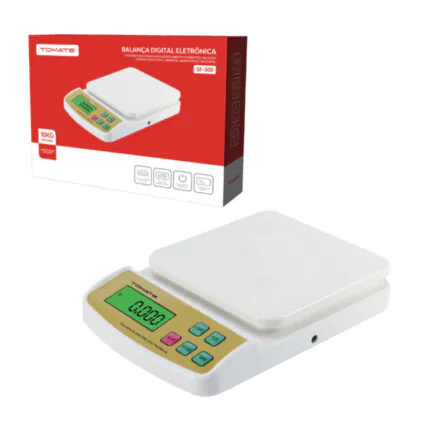 Balança Digital de Cozinha para Uso Doméstico 10 Kg Tomate - SF-500 Fornecedor Atacado Caixa Fechada
