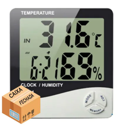 Termo-higrômetro Digital para Medição de Umidade e Temperatura LCD Sem Extensor - HTC-1 Fornecedor Atacado Caixa Fechada