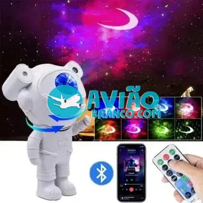 Astronauta Luminária Projetor com Som Bluetooth e Controle Fornecedor Atacado Caixa Fechada