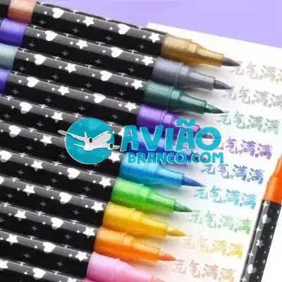 Kit de Canetas Marcadores Ponta Dupla Touch Love Glitter – 24 Canetas / 48 Cores Fornecedor Atacado Caixa Fechada