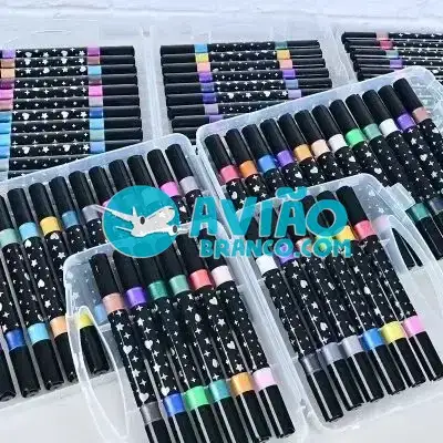 Kit de Canetas Marcadores Ponta Dupla Touch Love Glitter – 36 Canetas / 72 Cores Fornecedor Atacado Caixa Fechada