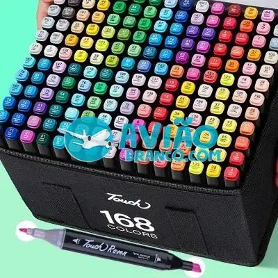 Kit De Canetas Marcador Permanente Ponta Dupla – 168 Cores Fornecedor Atacado Caixa Fechada