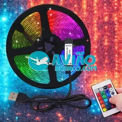 Fita Led RGB Colorida Inteligente Controle Remoto – 7092 – 5 Metros Fornecedor Atacado Caixa Fechada