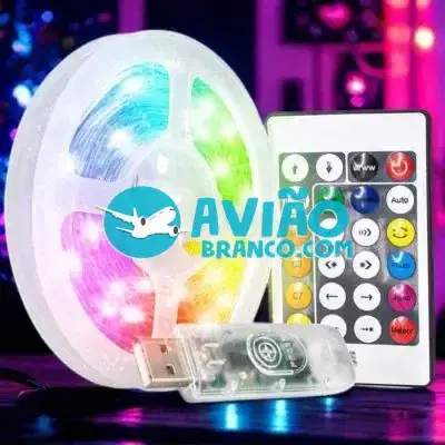 Fita Led RGB Colorida Com Controle Remoto e APP – 8257 – 5 Metros Fornecedor Atacado Caixa Fechada