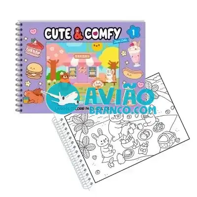 Livro De Colorir Cute & Comfy Tik Tok Capa Dura Holográfica Fornecedor Atacado Caixa Fechada
